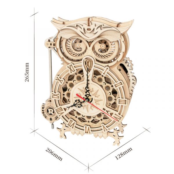 Love My Diy Home Robotime 3D Owl Wooden Clock - Image 6