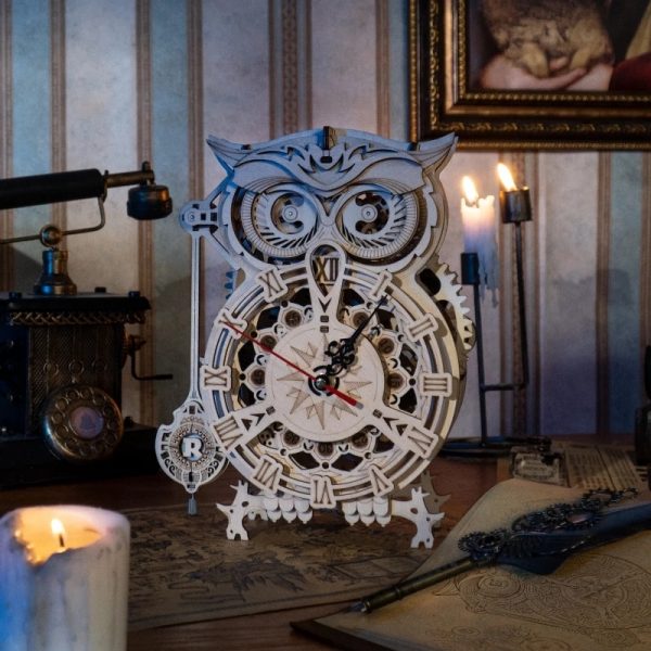 Love My Diy Home Robotime 3D Owl Wooden Clock - Image 7